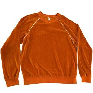 American Apparel Orange Velour Longsleeve Crewneck